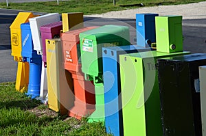 Row of newspaper vending machines