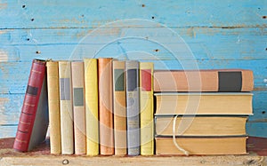 Row of vintage books