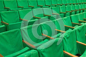 Row of old green seats