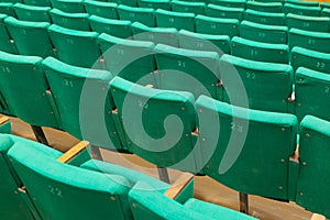 Row of old green seats