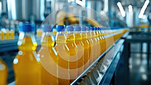 The Bottling Production Line. AI generated photo