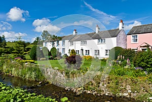 Row of picturesque cottages