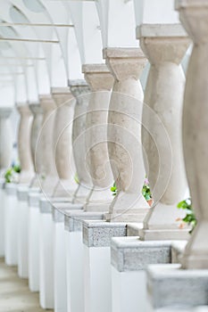Row of pillars .