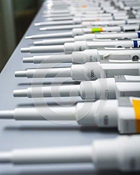 Row of pipettes photo