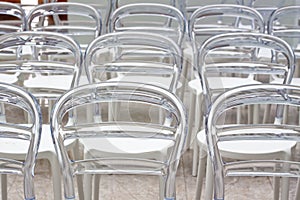 Row of plastic chairs