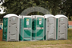 Row of porta potties