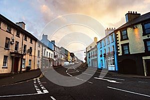 Row of pubs and bars in the city of Ballycastle, Northern Ireland