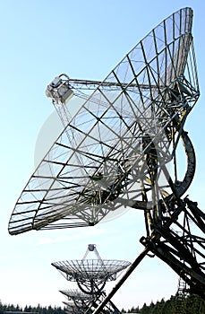 An row of radio telescopes in the Netherlands photo