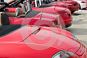 Row of red cabriolet