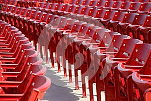 Row of red chairs rounded