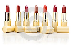 Row of red lipsticks