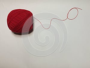 Row red yarn