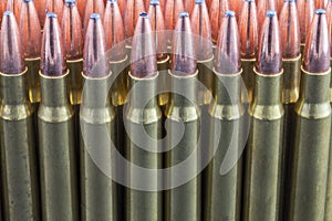 Row of rifle ammo
