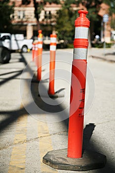 Row of Safety Poles