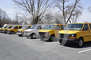 Row of school vans