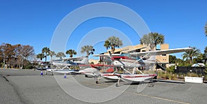 A row of seaplanes photo