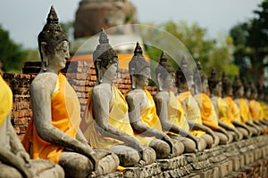 Row of Seated Buddhas photo