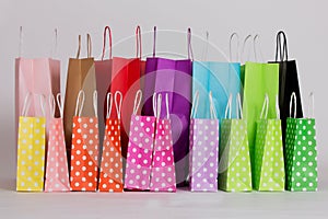Row of shopping bags