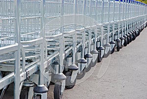 Row of shopping carts