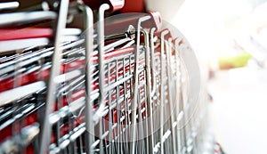 Row of shopping carts