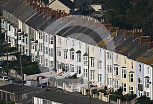Row of similar English houses