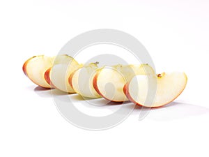 A row of sliced apple