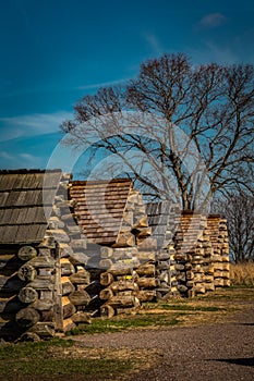 Row of Soldiers Cabins at Valley Forge Pennsylvania