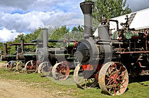 Row of steam engines