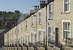 Row Stone and Slate Terraced Houses Lancashire photo