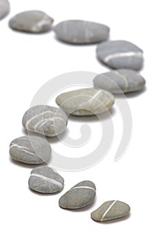 Row with stones