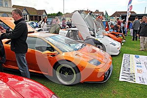 Row of super lamborghinis