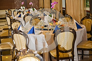 Row of tables arranged