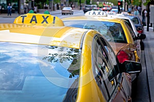 Row of Taxi Cabs