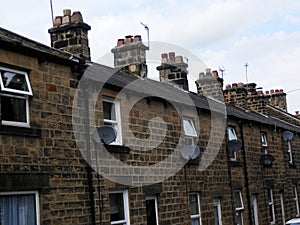 Row of terraced houses in Yorkshire village street