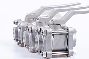 Row from three ball valve