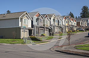 Row of townhomes in Gresham Oregon