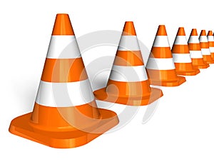 Row of traffic cones