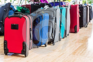 Row of travel bags