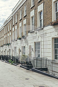 A row of typical British terrace houses