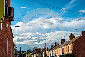 Row of Typical English Terraced Houses in Northampton