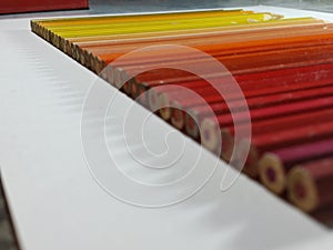 Row Of Warm Tone Colored Pencils 14