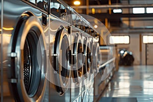 Symphony of Clean Washers and Dryers Dance in the Laundry Room photo