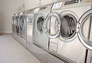 Row of washing machines
