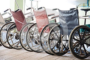 Row Wheelchairs in the hospital