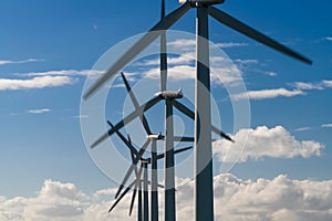 Wind turbine energy generaters on wind farm