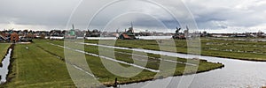 Row of windmills of the Zaanse Schans, Holland, the Netherlands