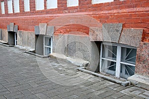 Row of the window of basement