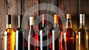 Row of Wine Bottles in Cellar