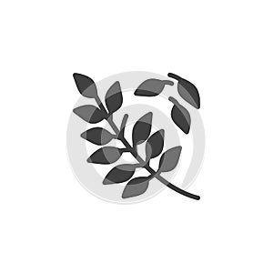 Rowan branch leaf vector icon