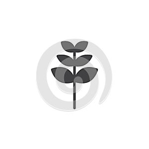Rowan tree leaf vector icon